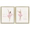 Stupell Industries Inspiring Ballerina Sentiments 2pc Floating Frame Set Design by Chen Alyesh